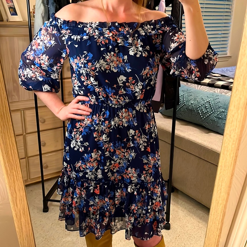 Ruffle Floral Midi Dress